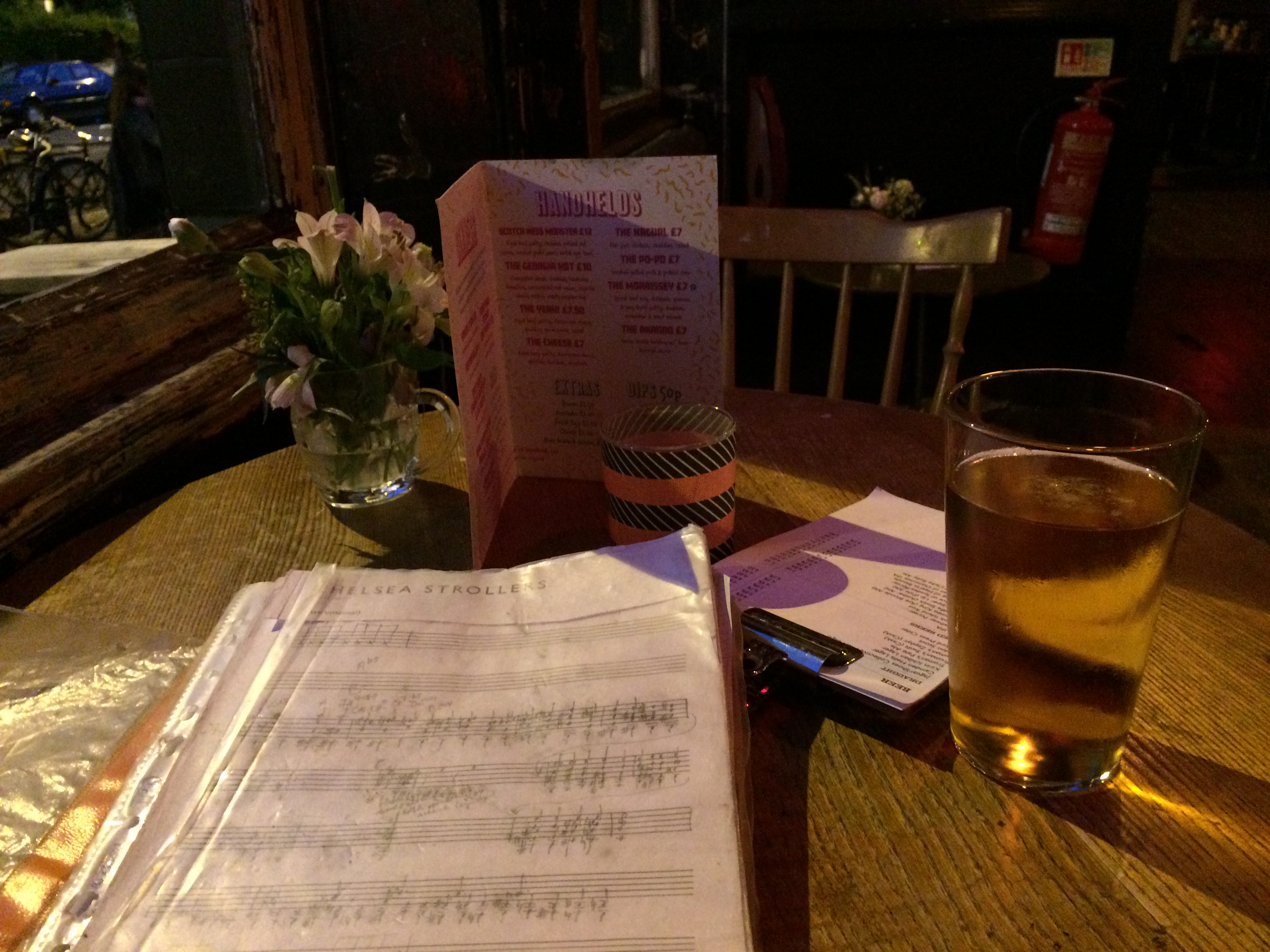 music folder in Victoria pub Dalston